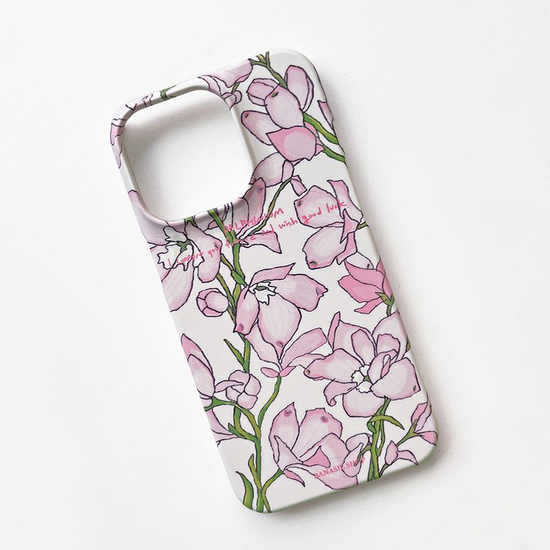 BANASIL SHOP（バナシルショップ）の「ピンクデルフィニウム iPhoneケース（スマホグッズ/小物）」
