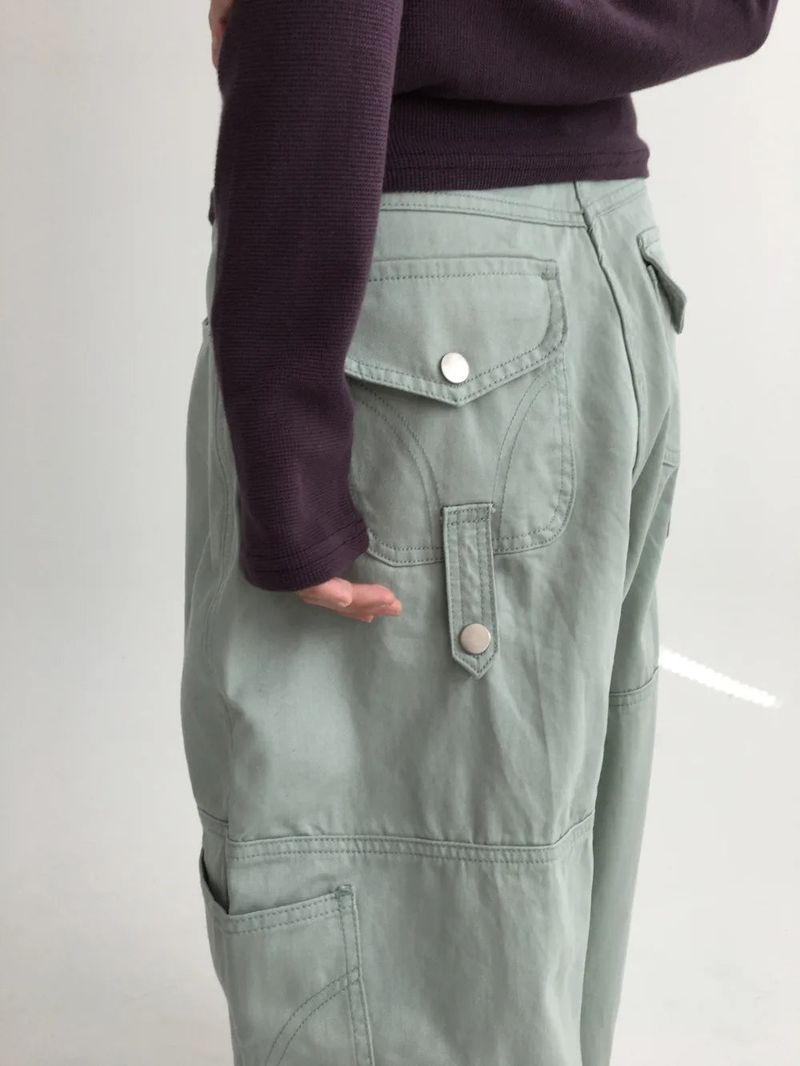Denp Button Cargo Wide Pants (3color)