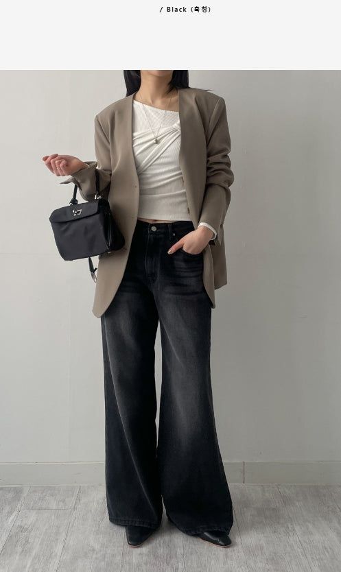 238 Back Pocket Semi-Bootcut Denim Pants
