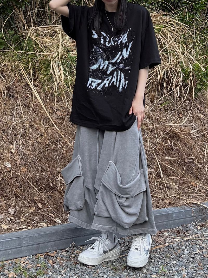 drape pocket bermuda pants