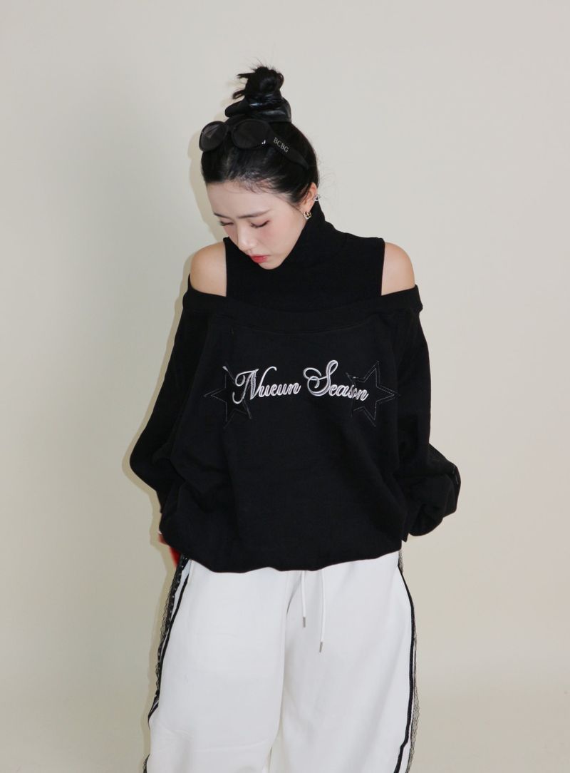 UZYOUNG（ユズヨン）の「クレバータートルネックレイヤードフリーススウェットシャツ (overfit)（トップス）」