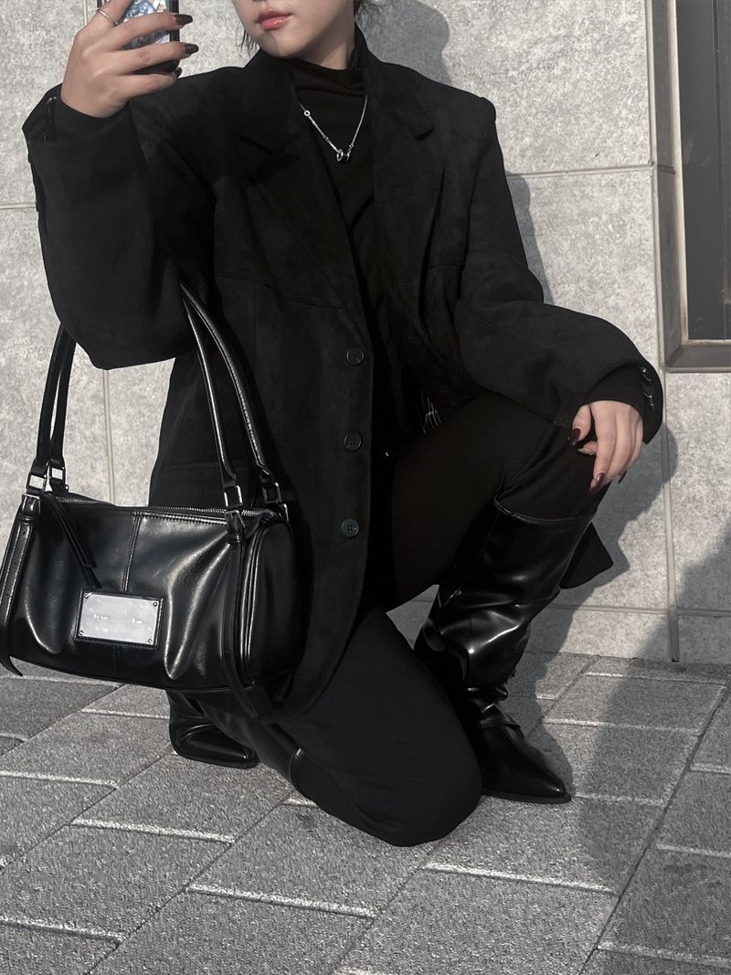 line suede blazer jacket (2color)