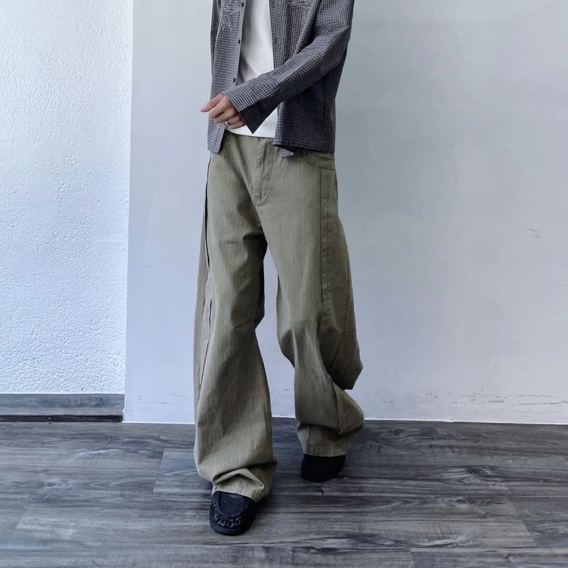 Articulated Washed Wide Trousers
