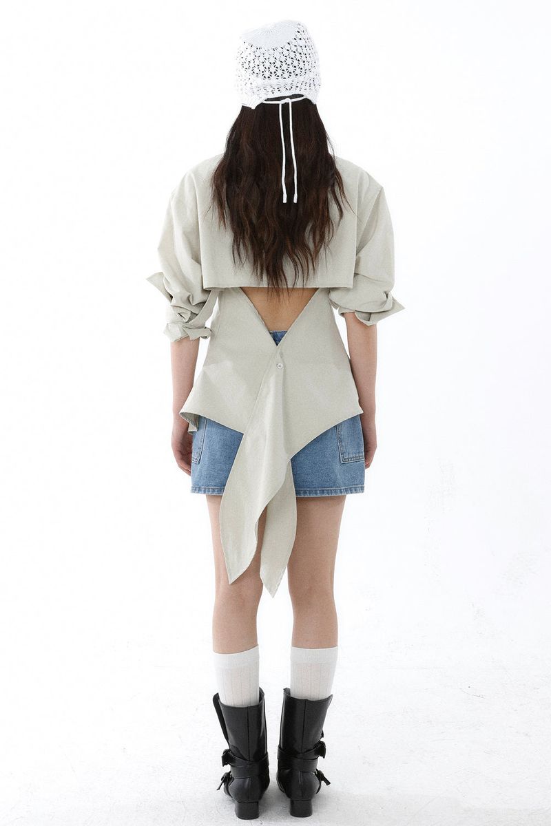 BACKLESS SHIRT_CREAM