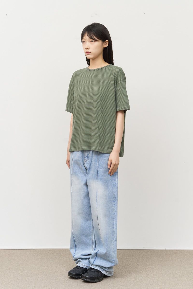 Debon Cropped Striped Top