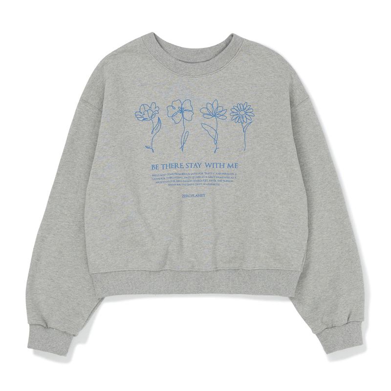 フラワーハンドグランピックスウェット/Flower Hand Graphic Sweatshirt [GREY]