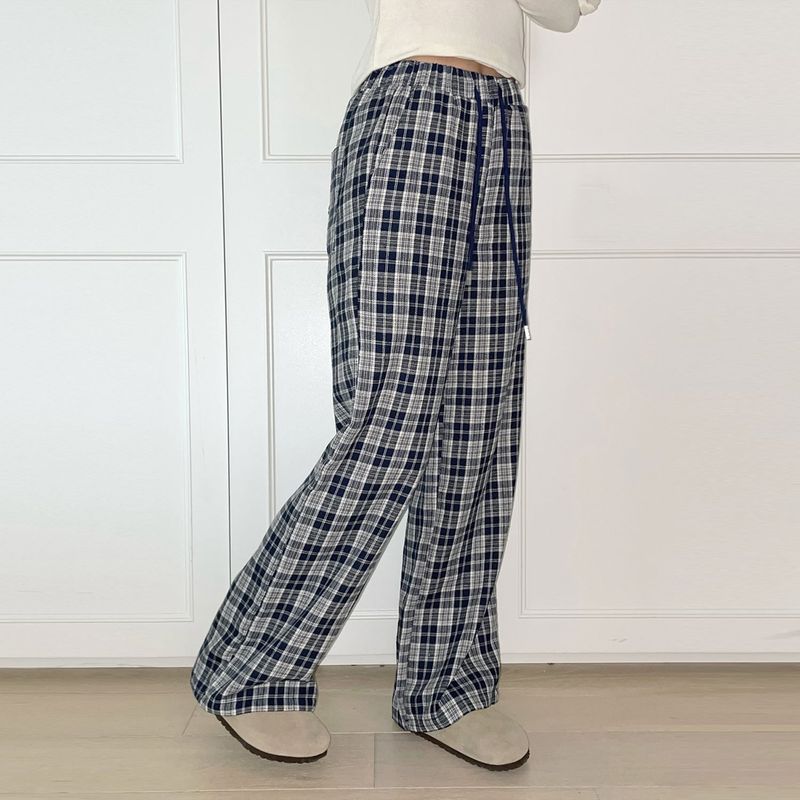 WIDE CHECK BANDING PANTS