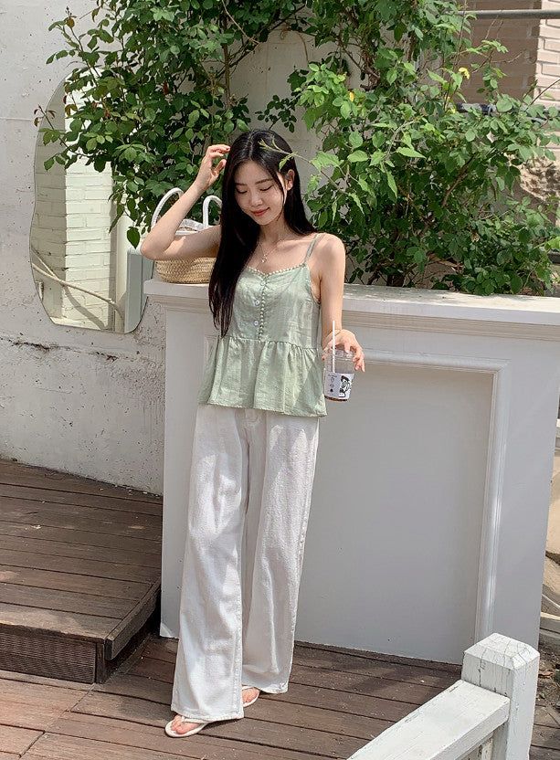 SHOPPERLAND(ショッパーランド)の「Summer Ivory Loose Cotton Wide Pants (3color)(Pants)」