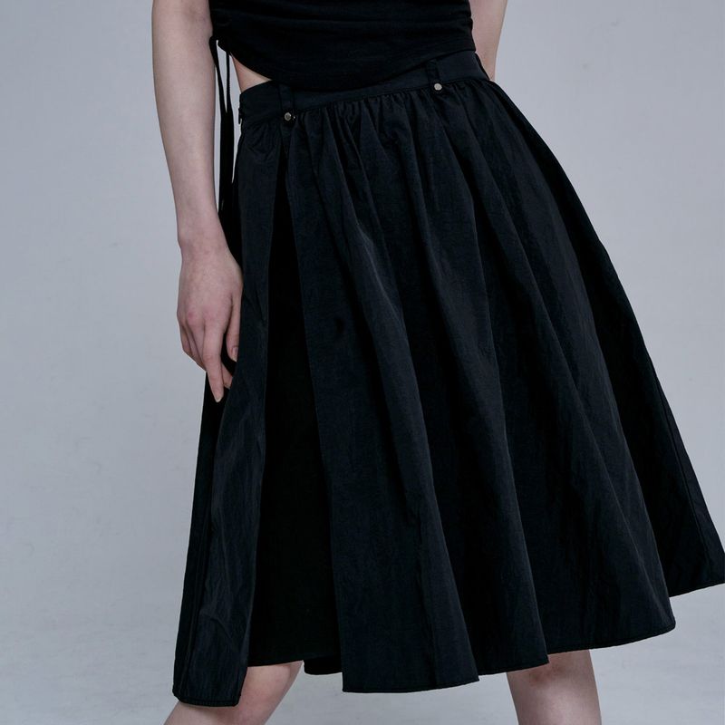SLIT MIDI SKIRT(BLACK)