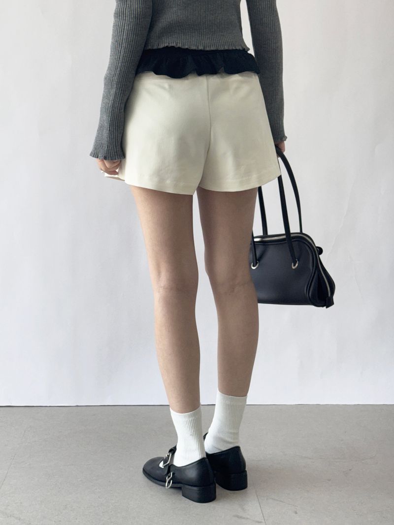 Vigent Wrap Elastic Waist Mini Skirt Pants