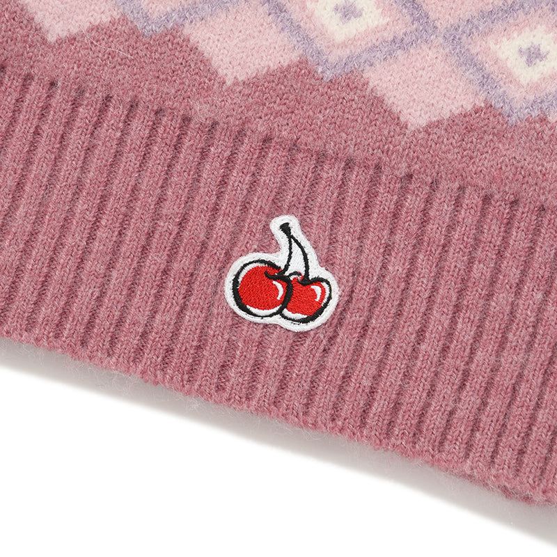 FAIR ISLE KNIT MINI SKIRT [SALMON]