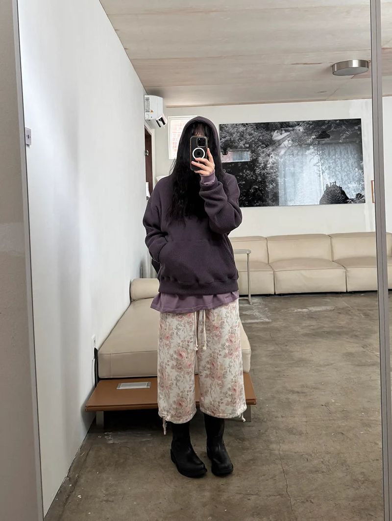 waffle crop hoodie