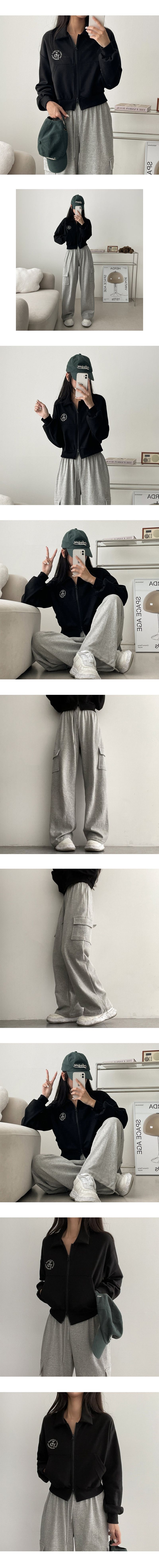 Cyan Cargo Wide Sweat Pants