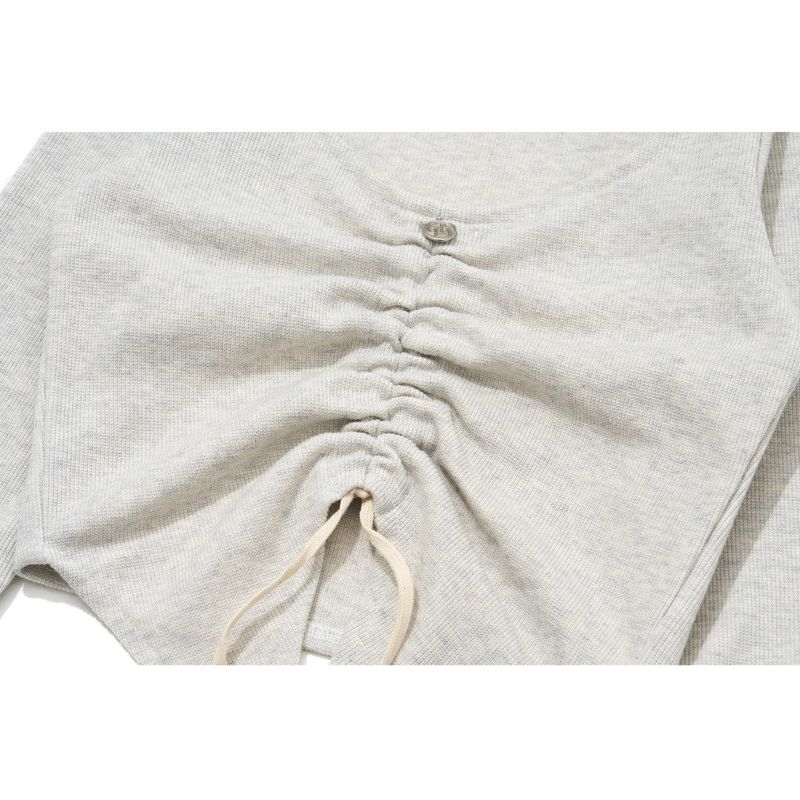 LILY SHIRRING STRING TOP_OATMEL