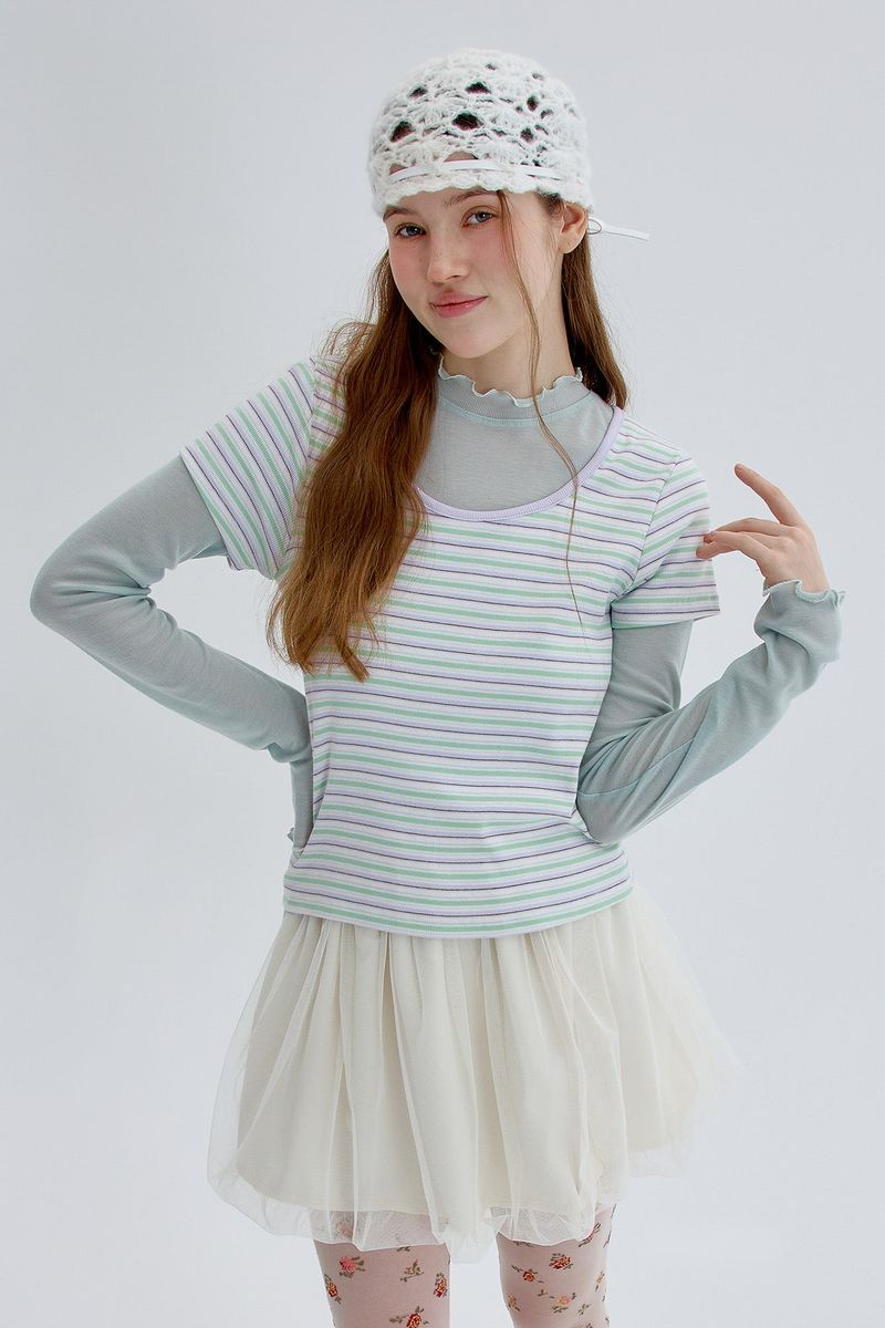 Stripe T-shirt [Purple]
