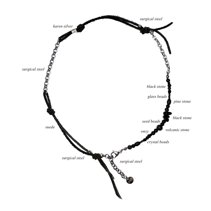 360 karen silver black mix necklace 
