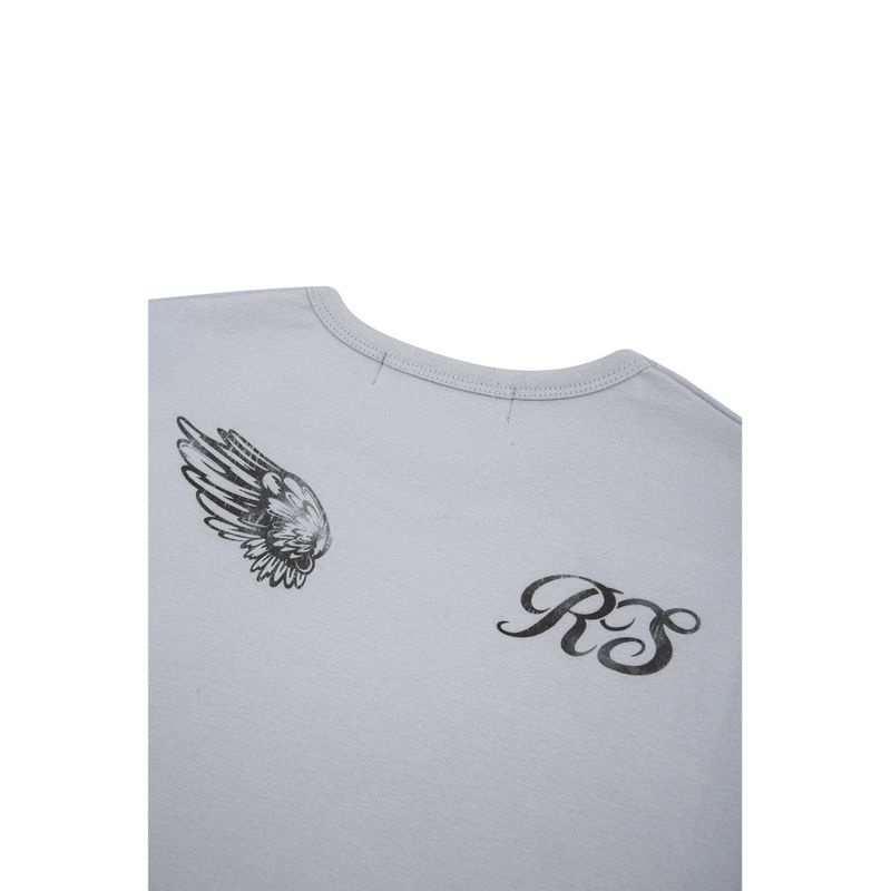 Wing long sleeve tee dust blue