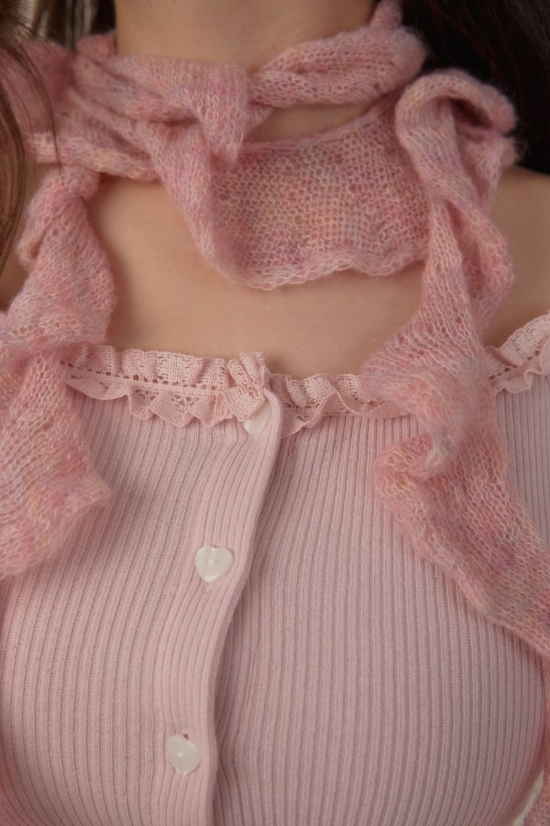 SUGAR OFF-SHOULDER CARDIGAN