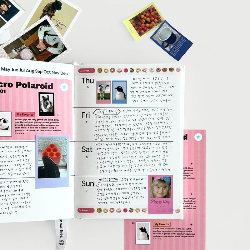 oab micro polaroid sticker / 001,002 set
