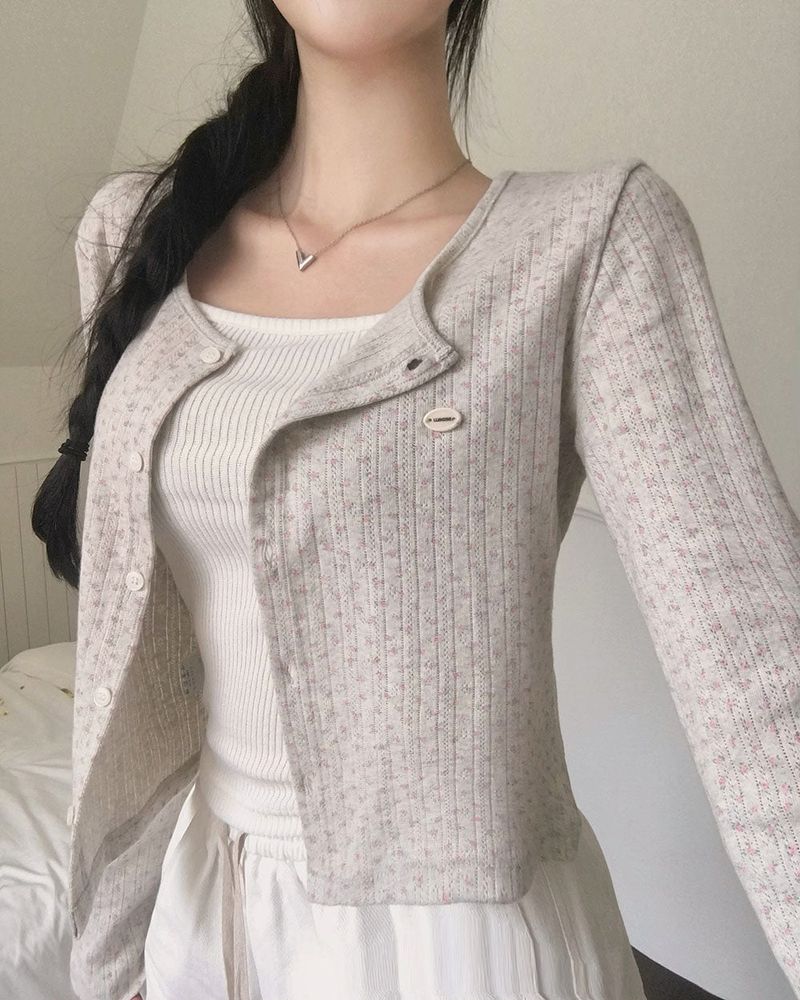 [MADE] Rose Punching Long Sleeve Cardigan