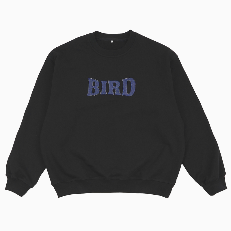 B BIRD（ビーバード）の「バードデニムロゴスウェットシャツ - BLACK（トップス）」