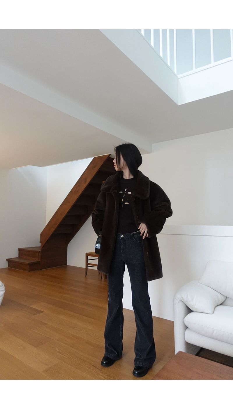 grandma brown fur coat
