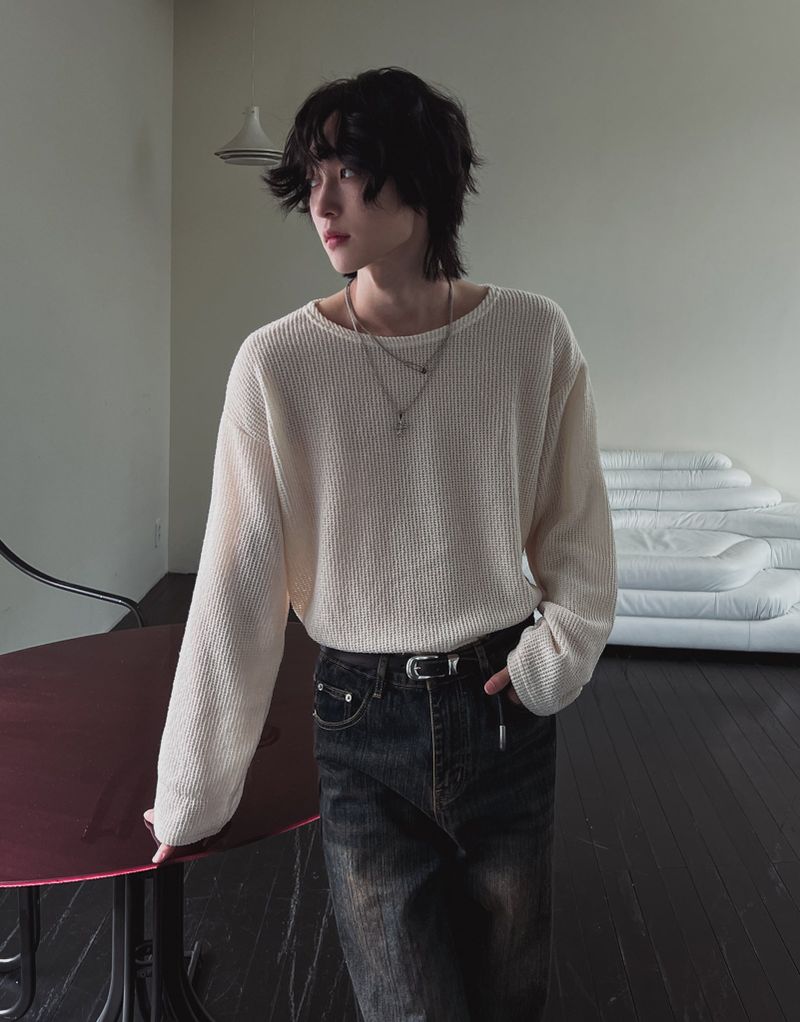 トリンキーボートネックルーズフィットニット (5 color)