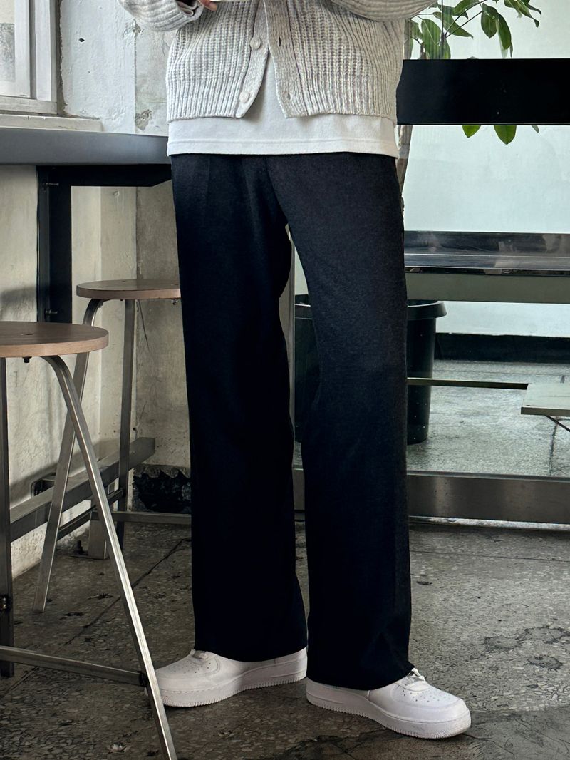 Meto wool pintuck wide slacks (2 colors)