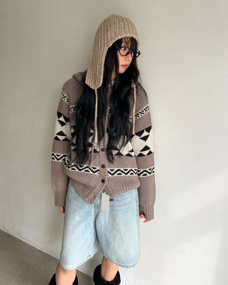 Trapper Hat Knit - Beige