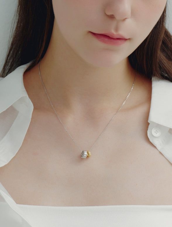 hyeres lor（イエール・ロール）の「26SS★ [Premium Plating] Ice Block AB(C) Dual Link Necklace（Accessories）」