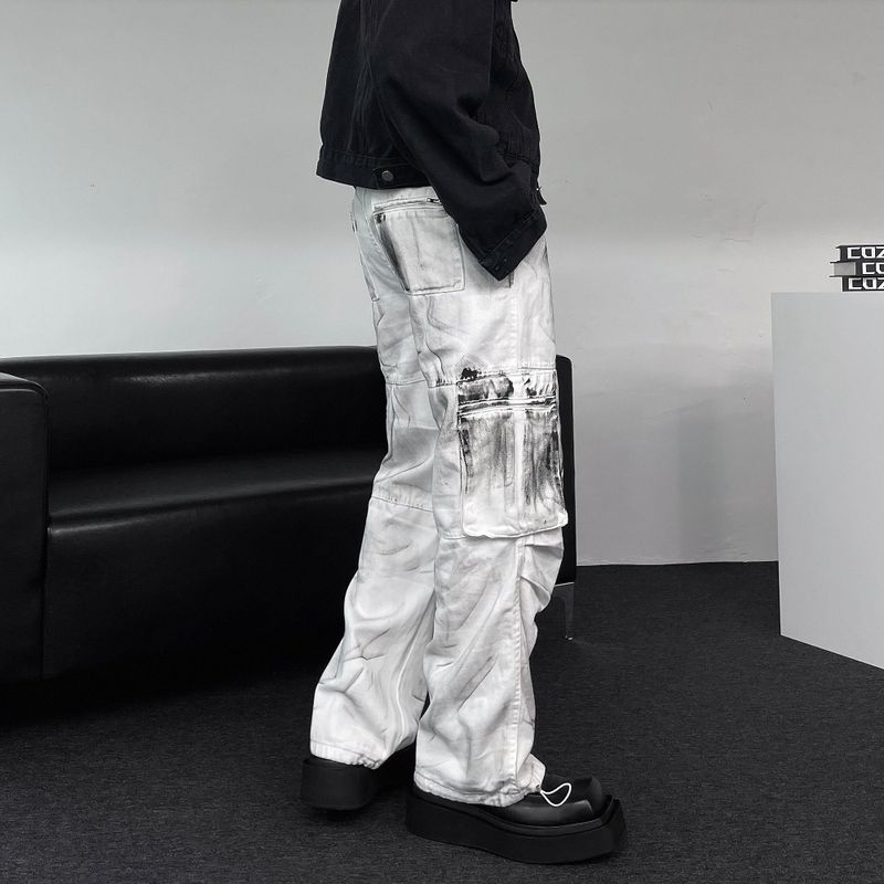 DV Dirty Parasuit White Cargo Pants