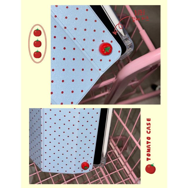 3D TOMATO Blue Dot Pattern iPad Cover Case