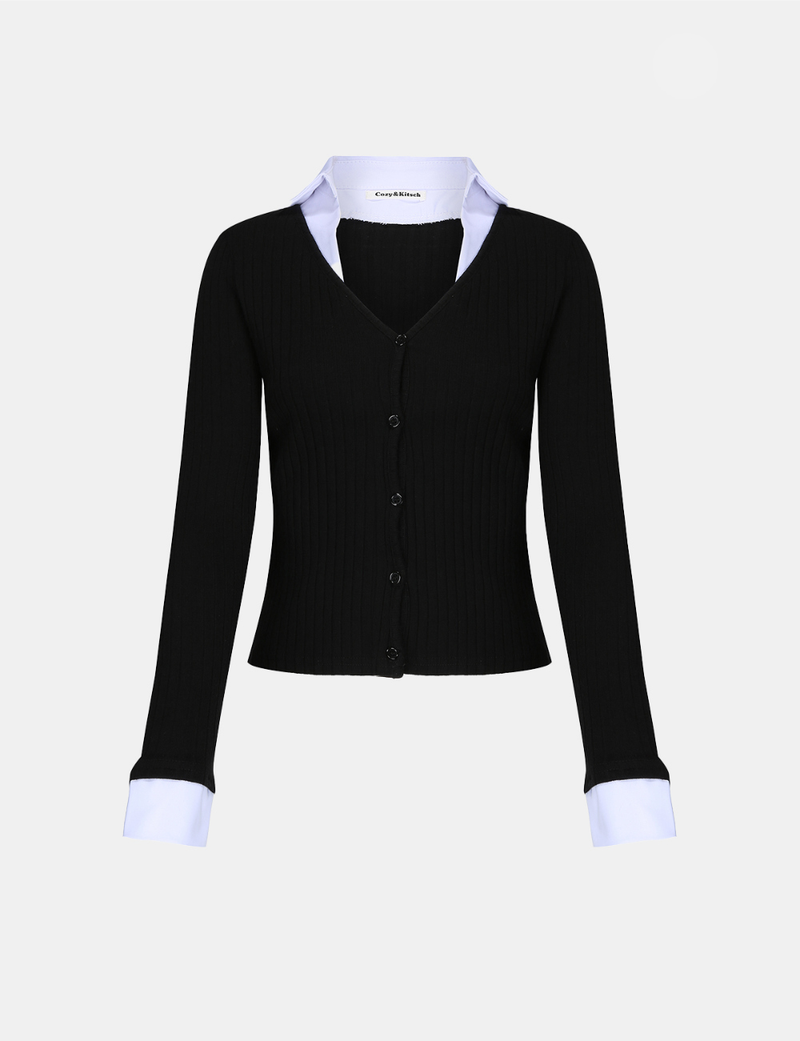 Elliot Shirt Layered Cardigan