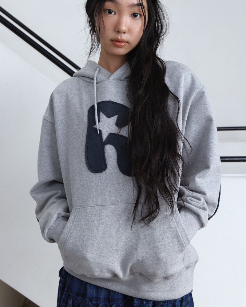 Applique Knee Patch Hoodie