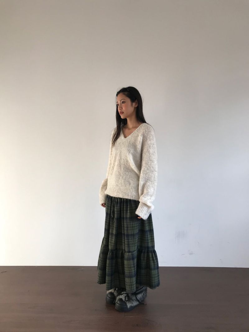 [MD Pick]Wool-Touch Brush V-Neck Knit (4 Colors)