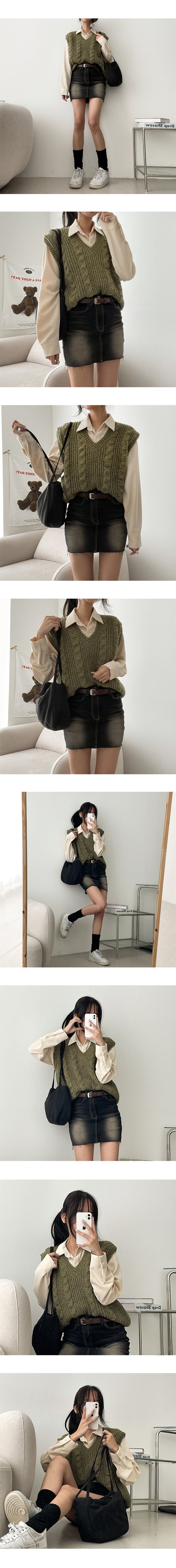 Light Twisted Knit Vest