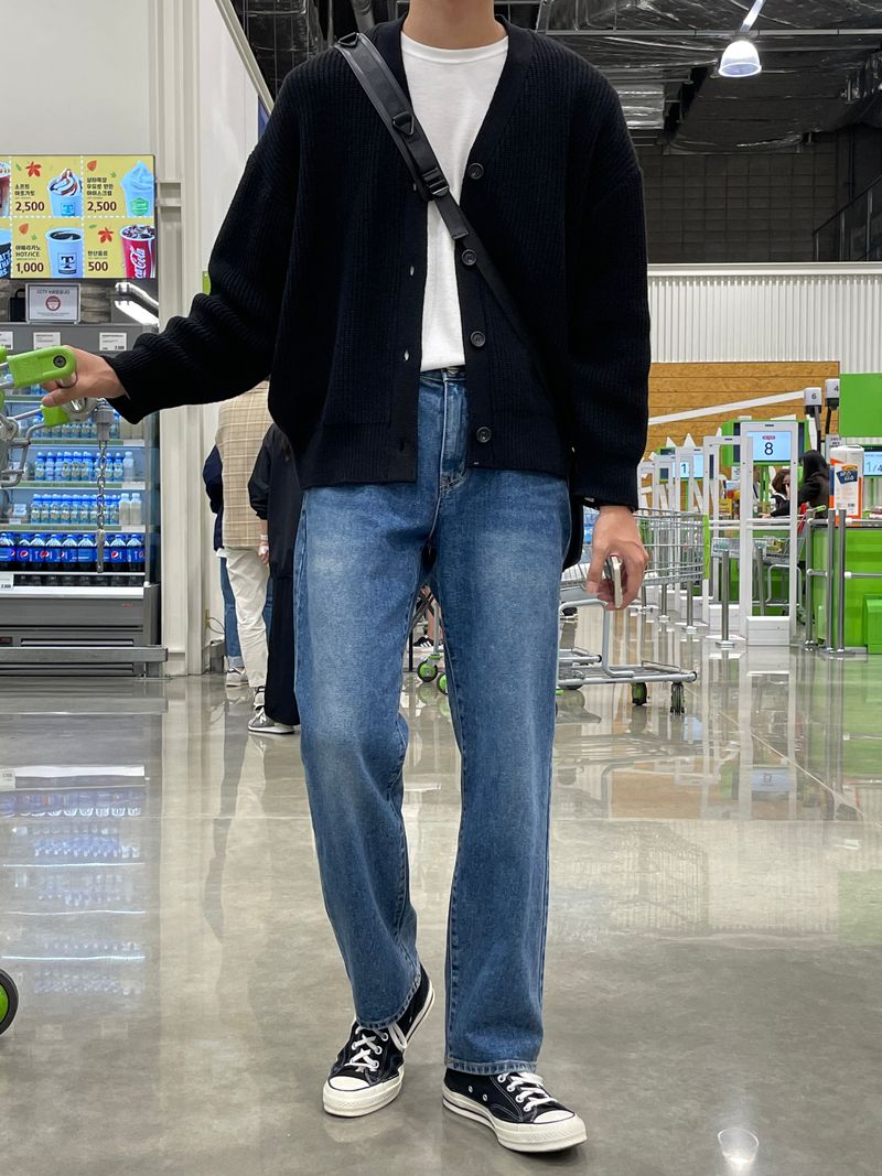 LMN Bow Semi-Wide Denim Pants (4 colors)