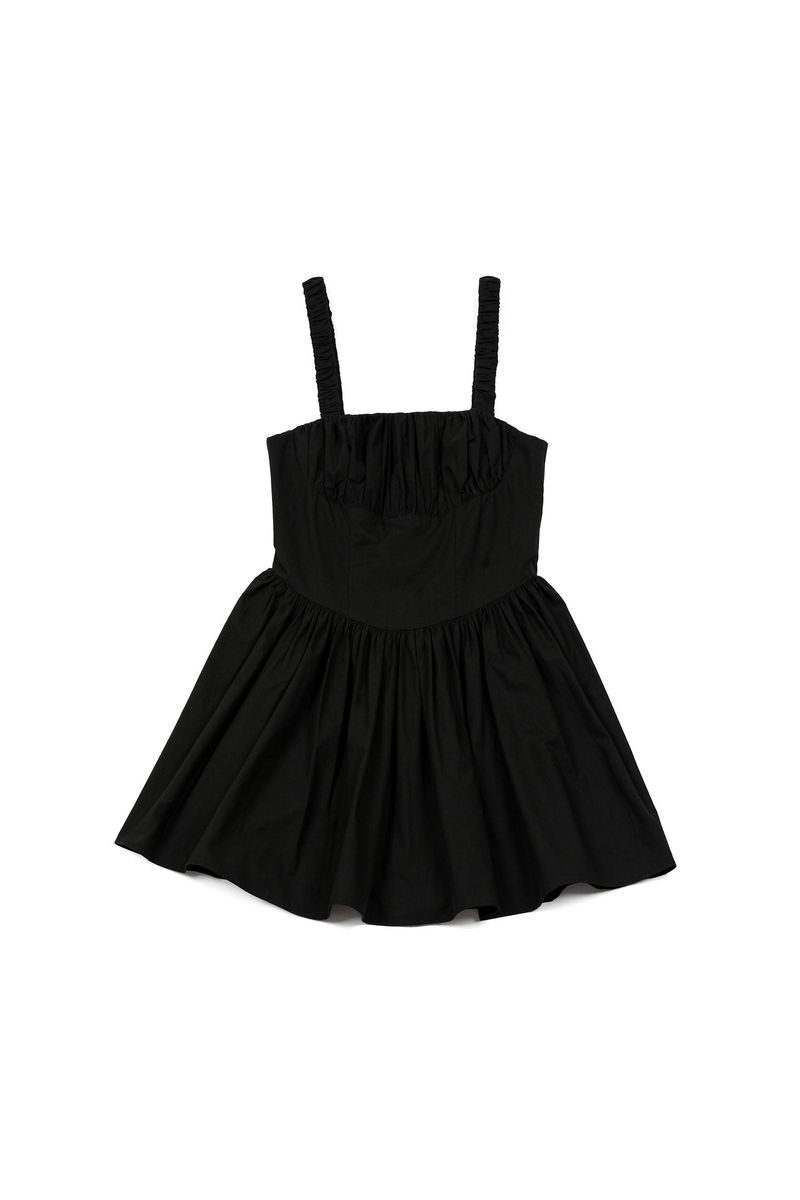 POPPALS（ポップパルズ）の「Merry Mini Shirring Dress [Black]（Dresses）」