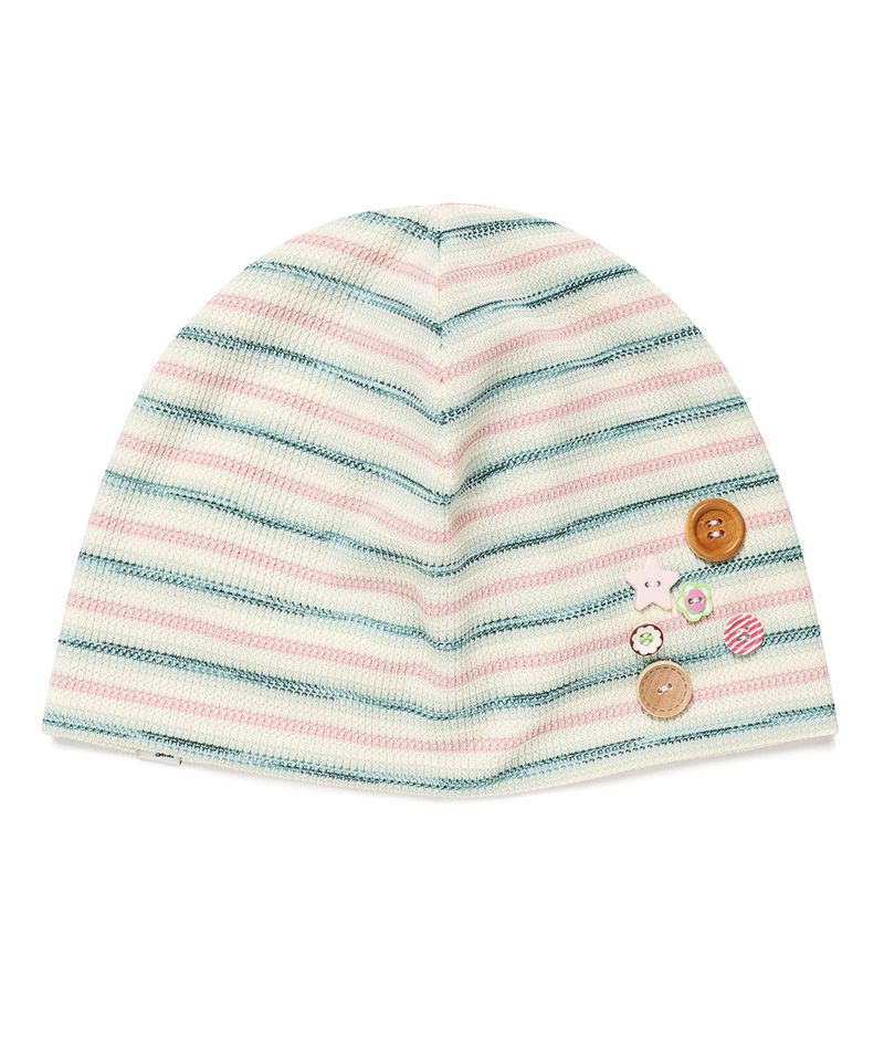 cavish（カビシ）の「STRIPED BUTTON BEANIE PINK(CV2GSUAB21A)（Hats）」