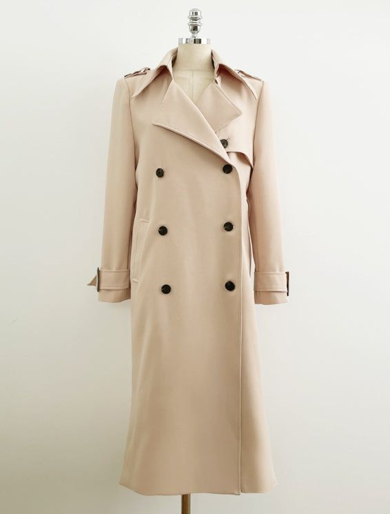 Azel Double Long Trench Coat