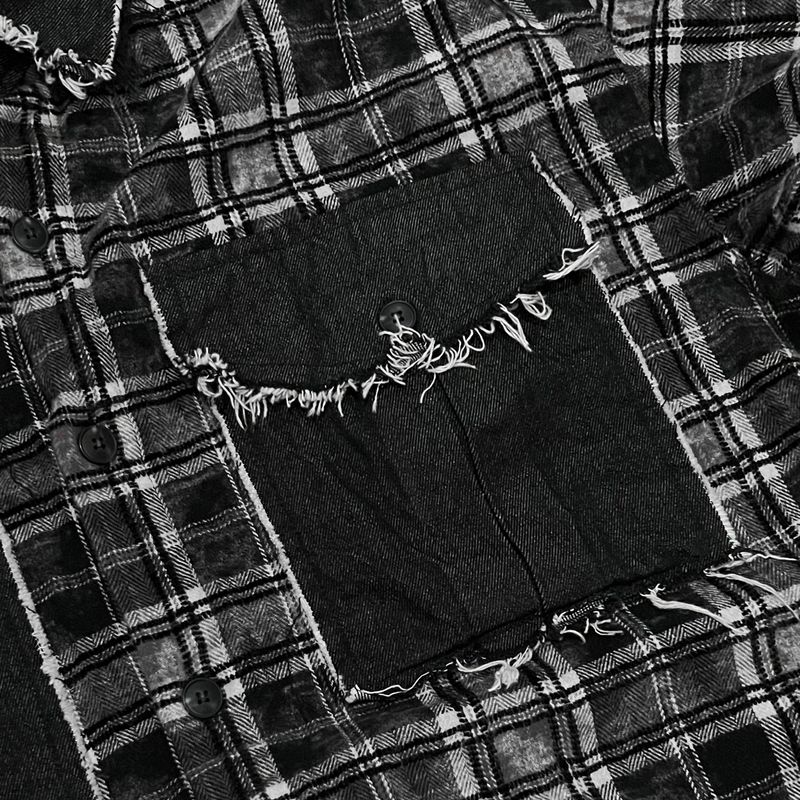 grunge burner check shirt_black