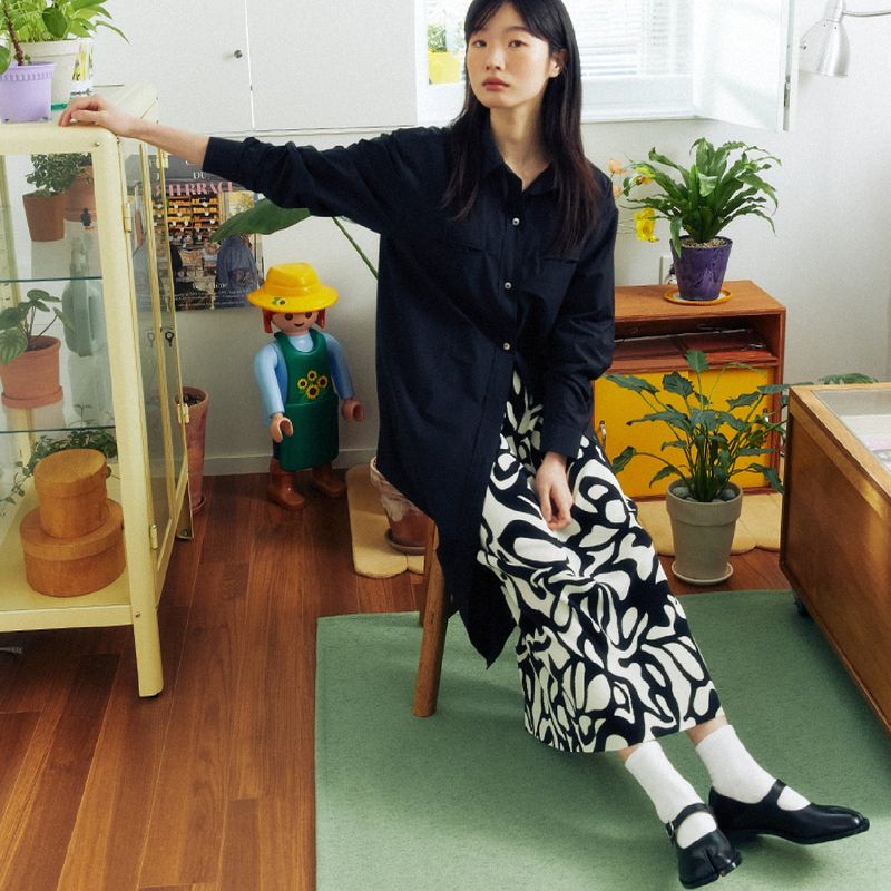 KOOKEESEE(クキシ)の「Double lip shirt OPS (Black)(Dresses)」