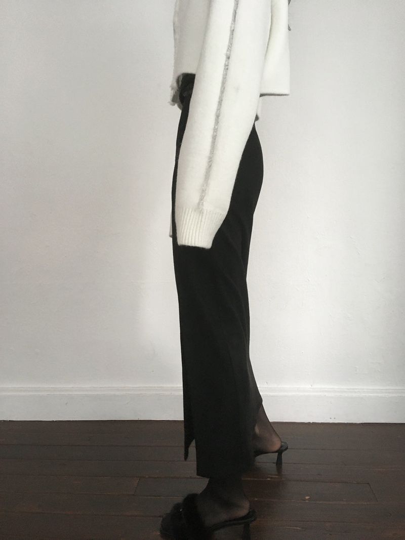 Suede Slit Maxi Skirt