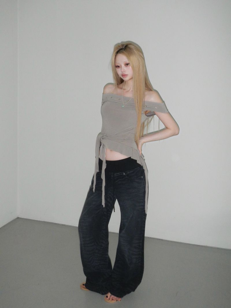 eyelet punch drop top(3 color)