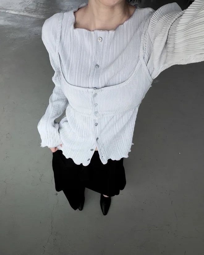 Nuad Pleated Bustier Blouse