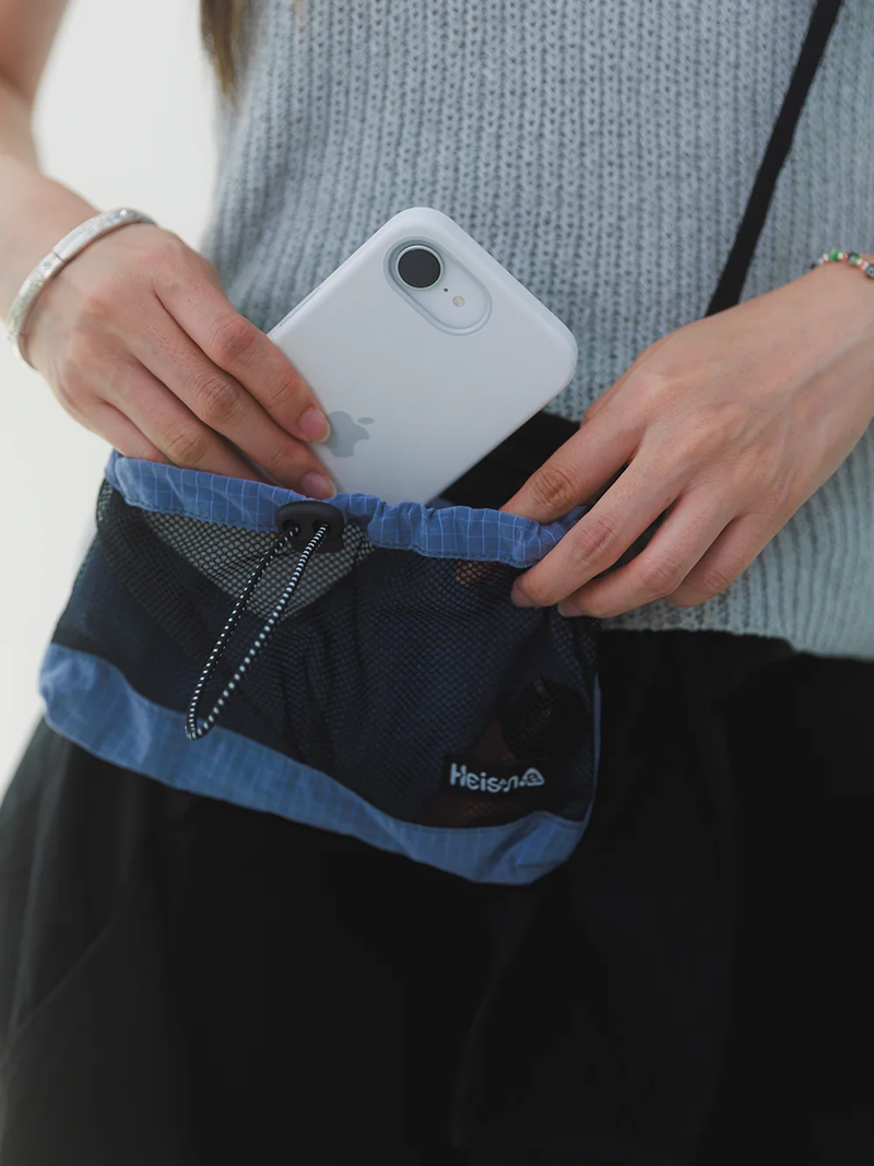 Mesh Pocket Sacoche Nylon Blueberry