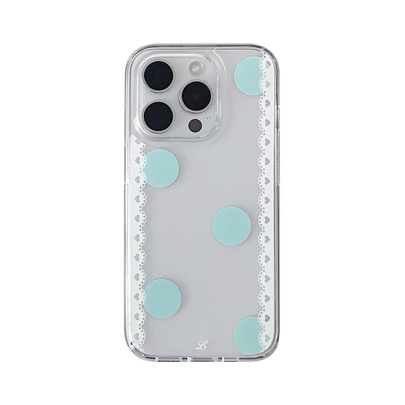 LOVD（ラブド）の「[MADE]  ポルカ レース スマホケース ミント (clear jelly hard)（スマホグッズ/小物）」