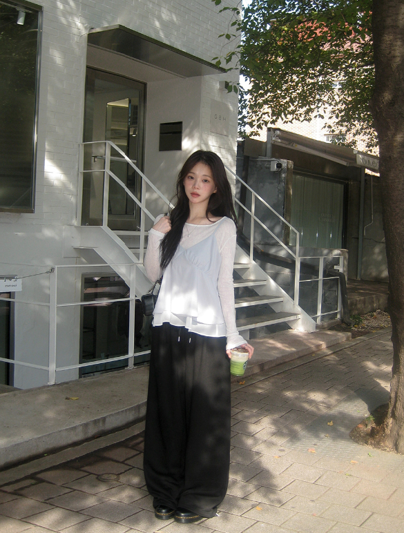 [SHOPPERMADE] Satin Silky Chiffon Sleeveless Blouse