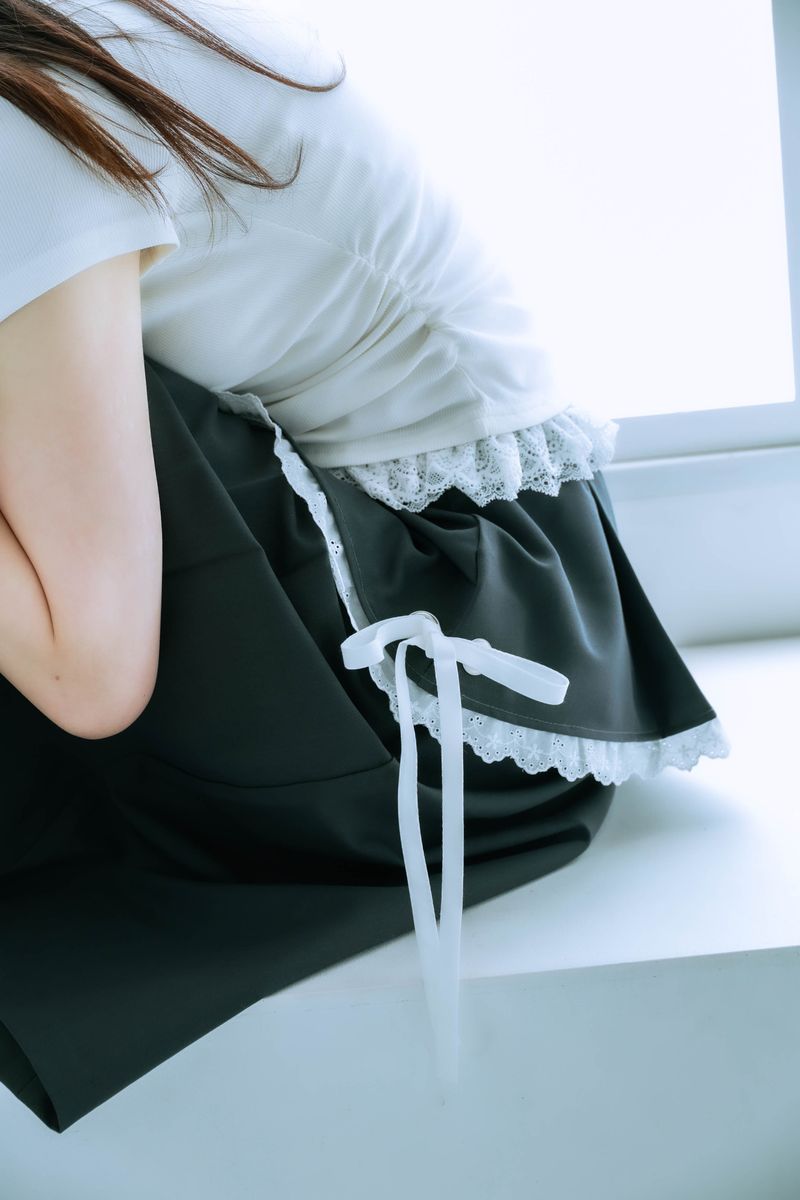 lace frill tee(white)
