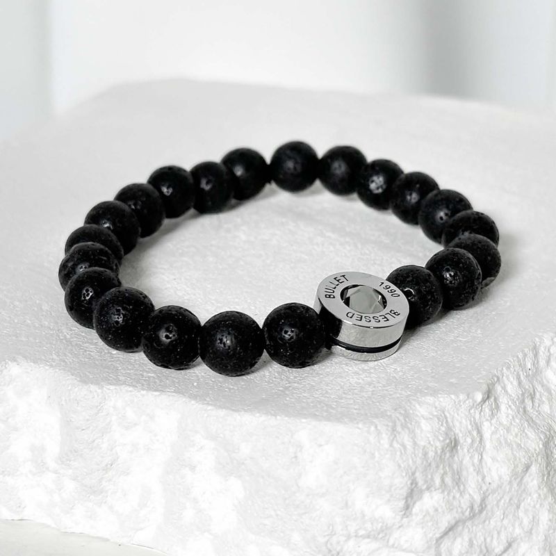 BLESSED BULLET（ブレスドブレット）の「ss-bullet back gemstone beads bracelet_black_DIA（Accessories）」